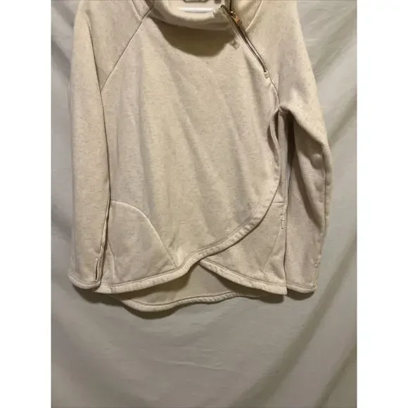Athleta Cozy Karma Pullover Sweatshirt Oatmeal Heather Cream Women’s Medium - Picture 7 of 16